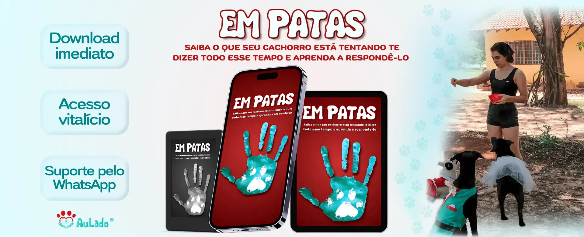 Banner Aulado petshop e-book em patas